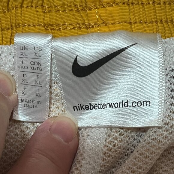 Retro Nike Jordan Nylon Pants Sport Basketball Yellow Gold Tapered Joggers Women - Picture 3 of 4